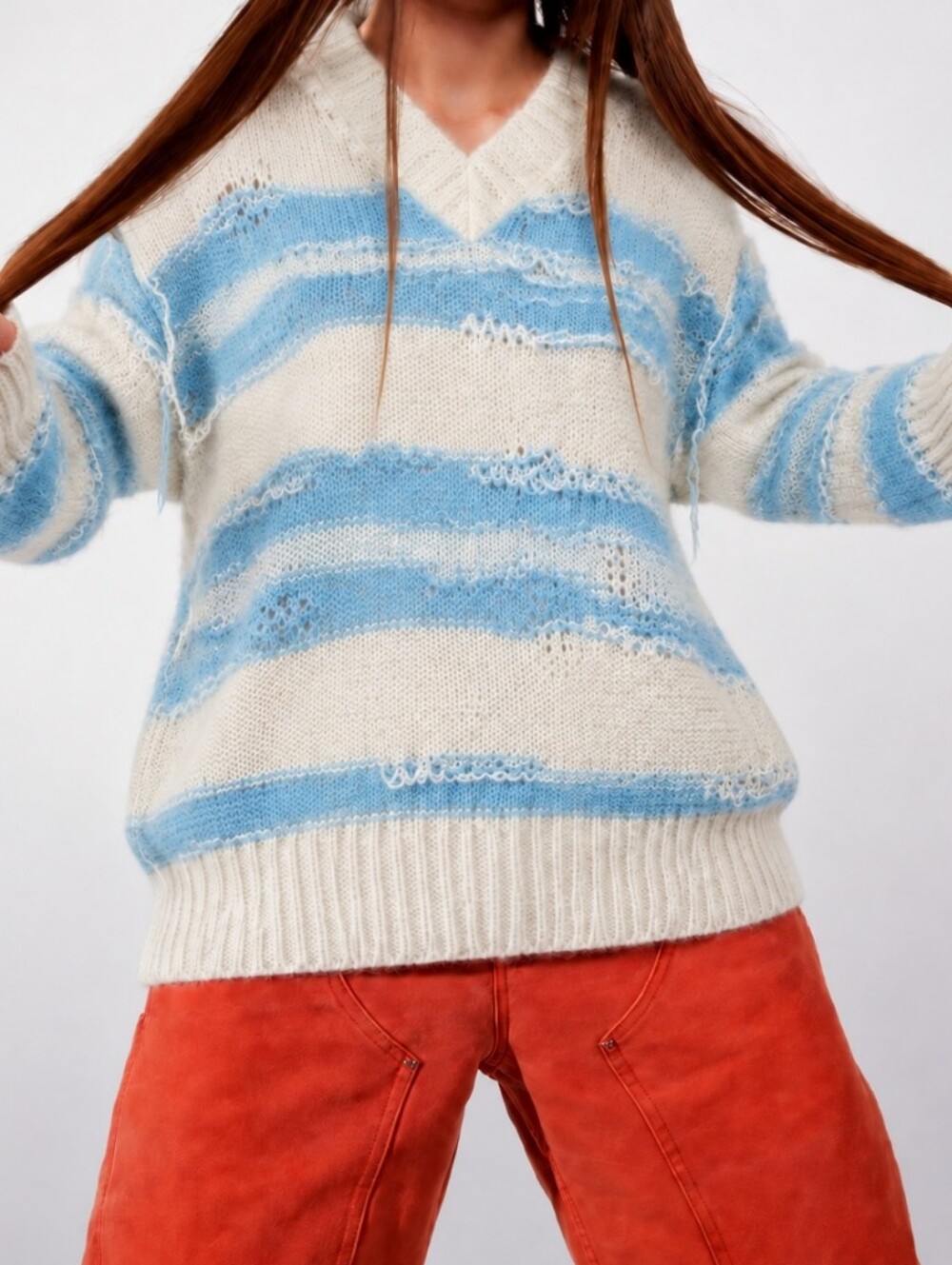 ACNE STUDIOS MOHAIR BLEND STRIPED SWEATER